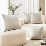 Decorative Linen Throw Pillow Covers, 18x18 Inch, 4 PCS