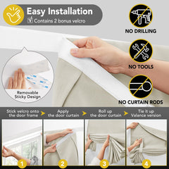 Blackout Door Curtain, Thermal Insulated, 26x80 Inch
