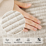 Corduroy Throw Pillow Covers, Cream White, 4PCS