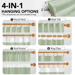 Light Filtering Linen Drapes, Back Tab & Rod Pocket