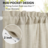 Natural Farmhouse Cafe Tier Curtains, 2 Panels