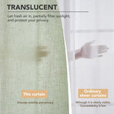 Linen Look Boho Semi-Sheer Curtains, 52x63 Inch, 2 Panels