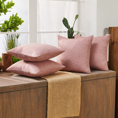 Decorative Linen Throw Pillow Covers, 18x18 Inch, 4 PCS