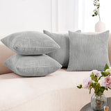 Corduroy Throw Pillow Covers, Cream White, 4PCS