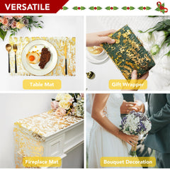 Sequin Glitter Table Runner, 2PCS, 9FT, Gold