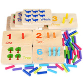 Montessori Wooden Sensory Learning Kit | Mathematics & Color Recognition Stick Game
