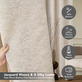 Pink Jacquard Blackout Curtains, 52x63 Inch