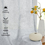 Light Filtering Linen Drapes, Back Tab & Rod Pocket
