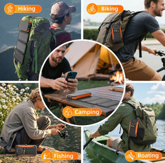 SolarMax Foldable Solar Power Bank | 20000mAh Fast Charge, Wireless & Built-In Cables