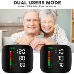 PulseTrack Wrist Monitor | Rechargeable Blood Pressure Monitor with LED Touch Screen