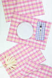 Abigail Plaid Placemat in Bubblegum