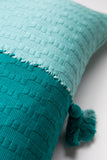 Antigua Pillow - Colorblocked Pink and Orange / Jade Green