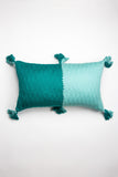 Antigua Pillow - Colorblocked Pink and Orange / Jade Green