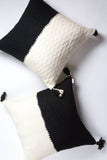 Antigua Pillow - Black & Natural White Colorblocked