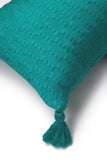 Antigua Pillow - Colorblocked Pink and Orange / Jade Green