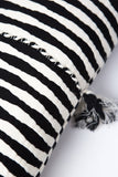 Antigua Pillow - Black and Natural Ivory