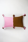 Antigua Pillow - Baby Pink and Umber Colorblocked