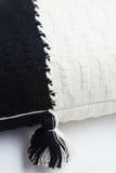 Antigua Pillow - Black & Natural White Colorblocked