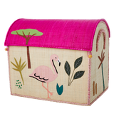 Raffia Storage Baskets with Jungle Pink Theme - Set of Three