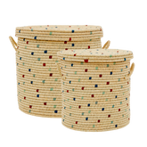 Large Round Raffia Basket- set of 2