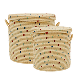 Large Round Raffia Basket- set of 2