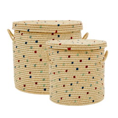 Large Round Raffia Basket- set of 2