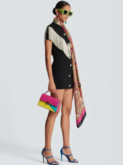 Black Mini Bodycon Dress with Button Tassel For Women, Meatpacking District, BYMANYC New York.