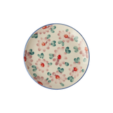 Ceramic Cake Plate with Hand Painted Pink Flowers