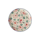 Ceramic Cake Plate with Hand Painted Pink Flowers