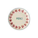 Ceramic Cake Plate with Hand Painted Merci