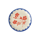 Ceramic Cake Plate with Hand Painted Vintage Flower