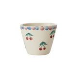 Ceramic Oval Espresso Cup with Hand Painted Cherries - 2.4 oz