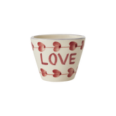 Ceramic Oval Espresso Cup with Hand Painted Love - 2.4 oz