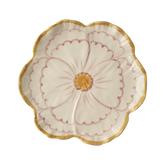 Ceramic Flower Shaped Side Plate with Yellow Border