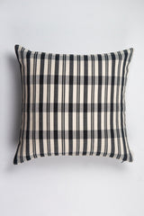 Cecilia Black and Ivory Striped Plaid Pillow