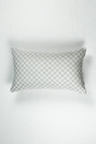 Checkered Brocade Pillow – Grey & White