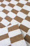 Zapotec Checkered Rug in Umber & Ivory