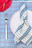 Chiapas Plaid Light Blue Table Runner