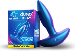 Durex Vibrating Anal Plug – 7 Modes, USB Rechargeable, Silicone, Waterproof (8 cm)