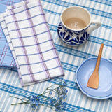 Coco Plaid Towel in Natural Indigo