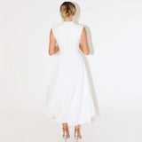 Elegant Sleeveless High-Waist A-Line Dress For Women, Upper West Side, BYMANYC New York.