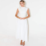 Elegant Sleeveless High-Waist A-Line Dress For Women, Upper West Side, BYMANYC New York.