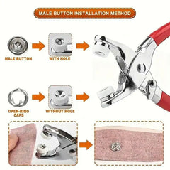 SewEase Snap Fastener Pliers Kit | Professional 100-Piece Button Installation Tool