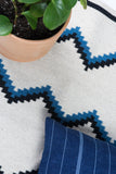 Zapotec Blue & Black Zig Zag Rug #6