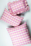 Archive NY Abigail Plaid Square Pillow in Bubblegum