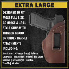 Defender 2.0 IWB Gun Holster | Fits Full Size, Compact, 1911 w/ Trigger or Under Barrel Attachments