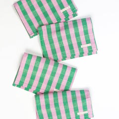 Backordered: Flora Stripe Cocktail Napkins, Set of 4