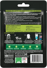 Garnier Skin Naturals Kömürlü Kağıt Yüz Maskesi – Siyah Yosun & Hyaluronik Asit