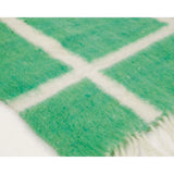 Made to order - Momos Grid Blanket- Natural White and Green