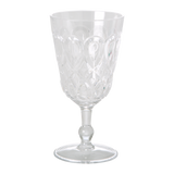 Acrylic Wine Glass with Swirly Embossed Detail - Clear